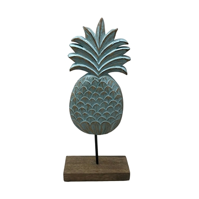 Pineapple Finial-Turquoise Wash